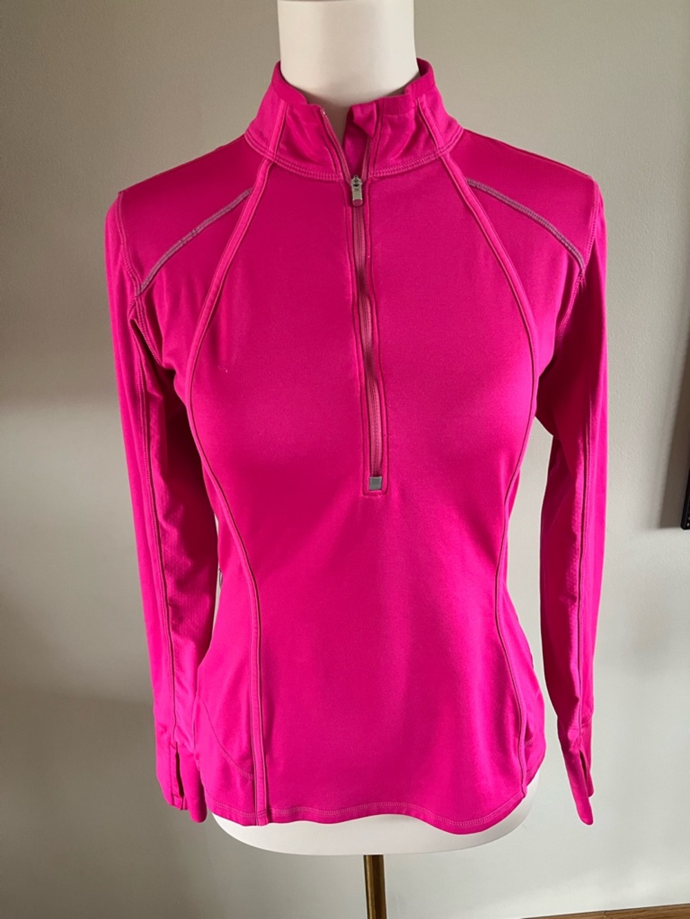 Pair of Athleta Quarter Zip (2) Hot Pink And Black - Size XS